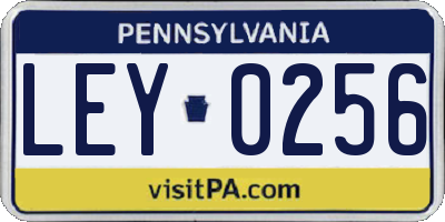 PA license plate LEY0256