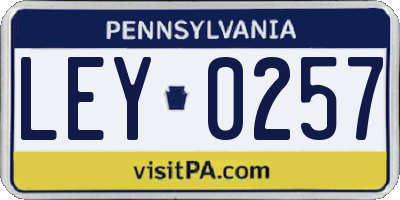 PA license plate LEY0257