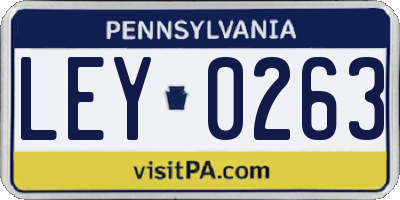 PA license plate LEY0263