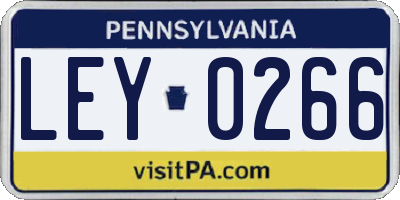 PA license plate LEY0266