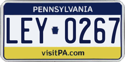 PA license plate LEY0267