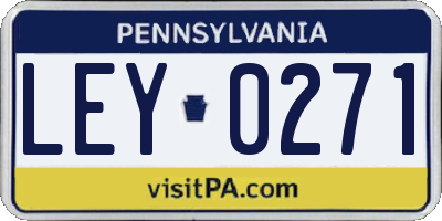 PA license plate LEY0271