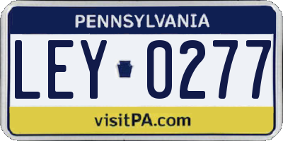 PA license plate LEY0277