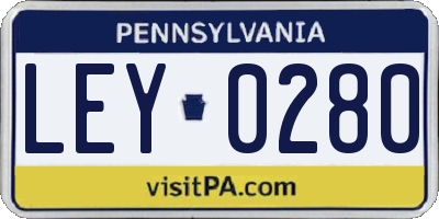 PA license plate LEY0280