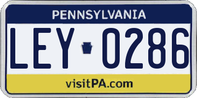 PA license plate LEY0286