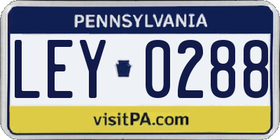 PA license plate LEY0288