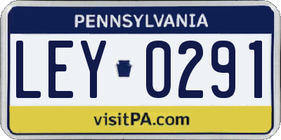 PA license plate LEY0291