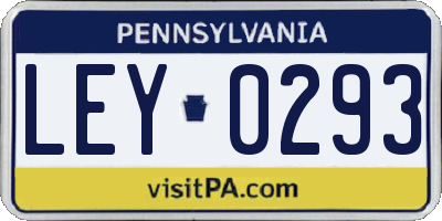 PA license plate LEY0293