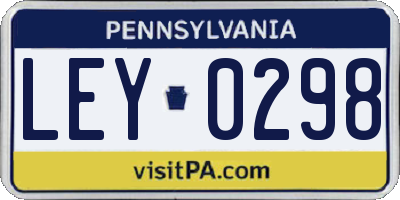 PA license plate LEY0298