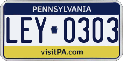 PA license plate LEY0303