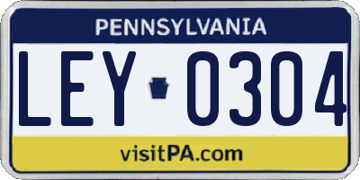 PA license plate LEY0304