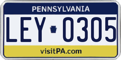 PA license plate LEY0305