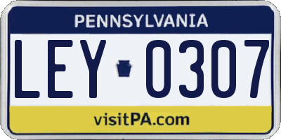 PA license plate LEY0307