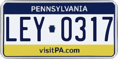 PA license plate LEY0317