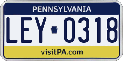 PA license plate LEY0318