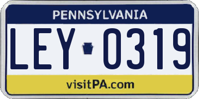 PA license plate LEY0319