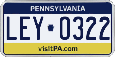 PA license plate LEY0322