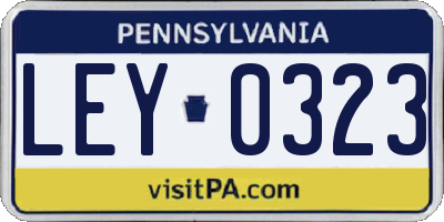 PA license plate LEY0323