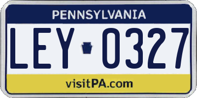 PA license plate LEY0327