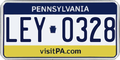 PA license plate LEY0328