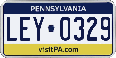 PA license plate LEY0329