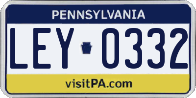 PA license plate LEY0332