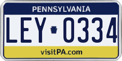 PA license plate LEY0334