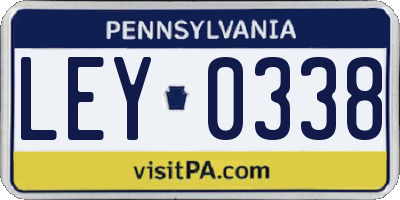 PA license plate LEY0338