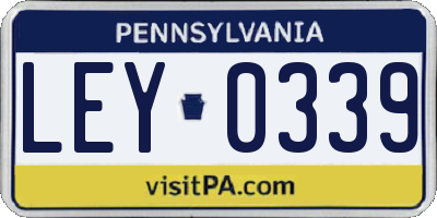 PA license plate LEY0339