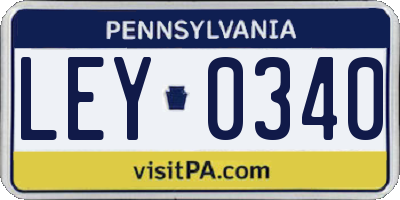 PA license plate LEY0340