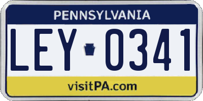 PA license plate LEY0341