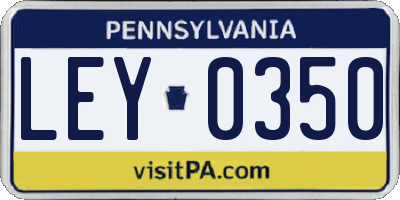 PA license plate LEY0350