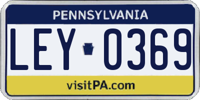 PA license plate LEY0369