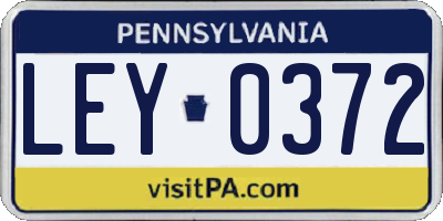 PA license plate LEY0372