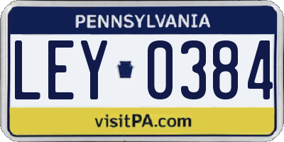 PA license plate LEY0384