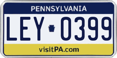 PA license plate LEY0399