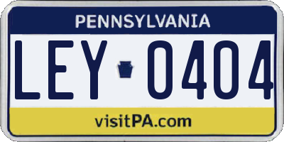 PA license plate LEY0404