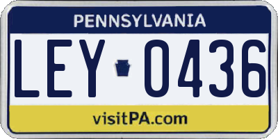 PA license plate LEY0436