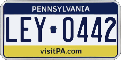 PA license plate LEY0442