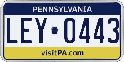 PA license plate LEY0443