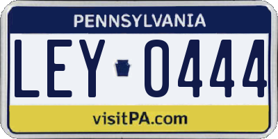 PA license plate LEY0444