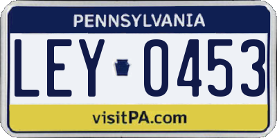 PA license plate LEY0453