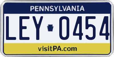 PA license plate LEY0454