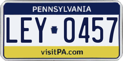 PA license plate LEY0457