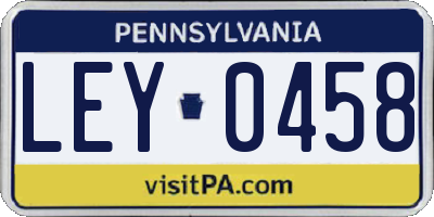 PA license plate LEY0458