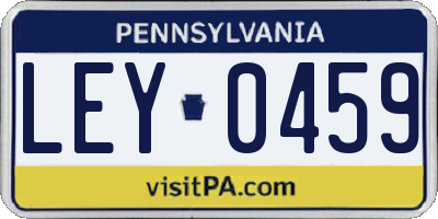 PA license plate LEY0459