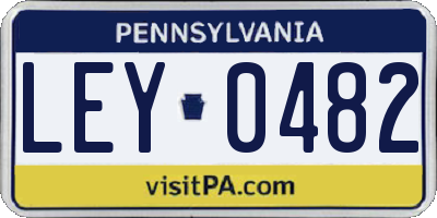 PA license plate LEY0482