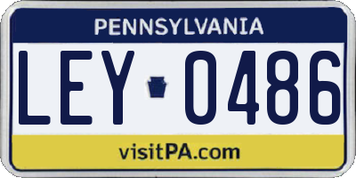 PA license plate LEY0486