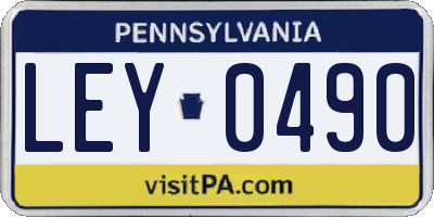 PA license plate LEY0490