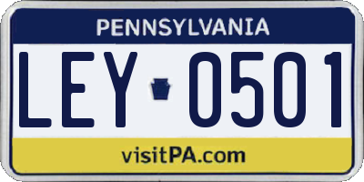 PA license plate LEY0501